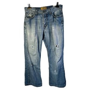 BKE Tyler Bootcut Jeans Men's 31x32 Distressed Medium‎ Wash Denim